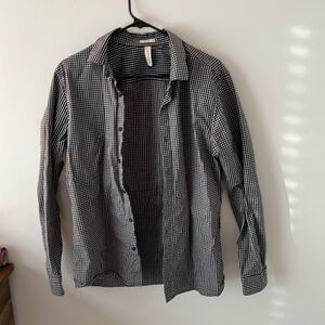 Blue, checkered pattern, long sleeve, button down, from artefact